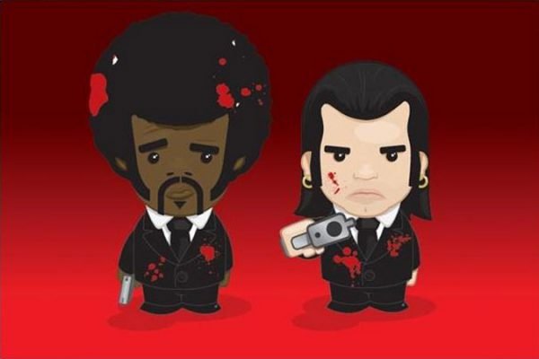 Pulp Fiction - Vincent & Jules Cartoon